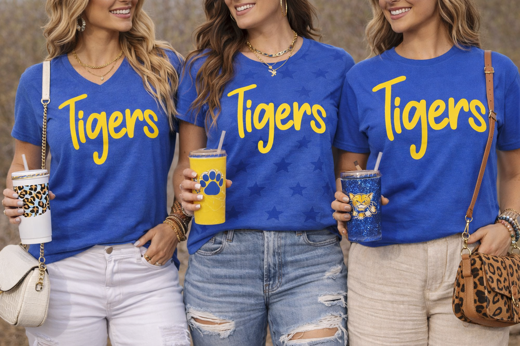 ⭐ Tigers 3D Puff Screenprint Tees